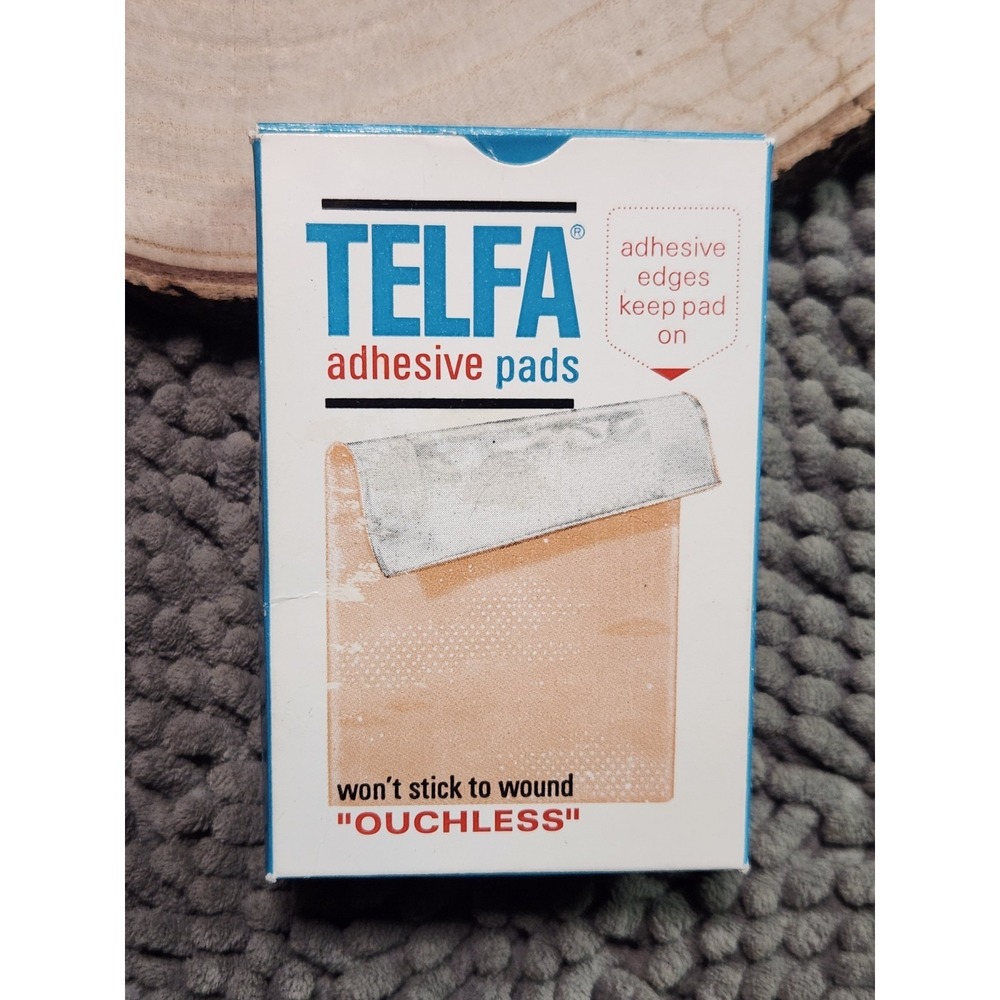 Telfa Sterile Adhesive Pads Advertising Box-Original Content Kendall Curity 1970